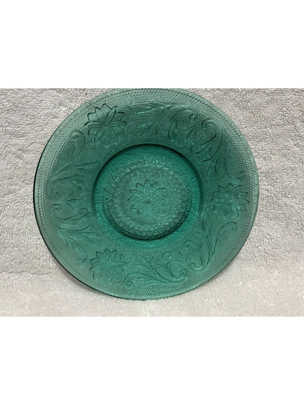 Vintage Chantilly Green Indiana Tiara Glass - Set of Two Cups and Saucers